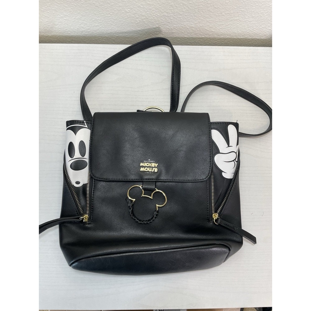 Bioworld Disney Mickey‎ Mouse 90th Anniversary Black Zipper Detail Mini Backpack